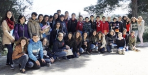 Los primeros alumnos de la Escuela de Haikus, en el parque de la Bastida, curso 2013-2014