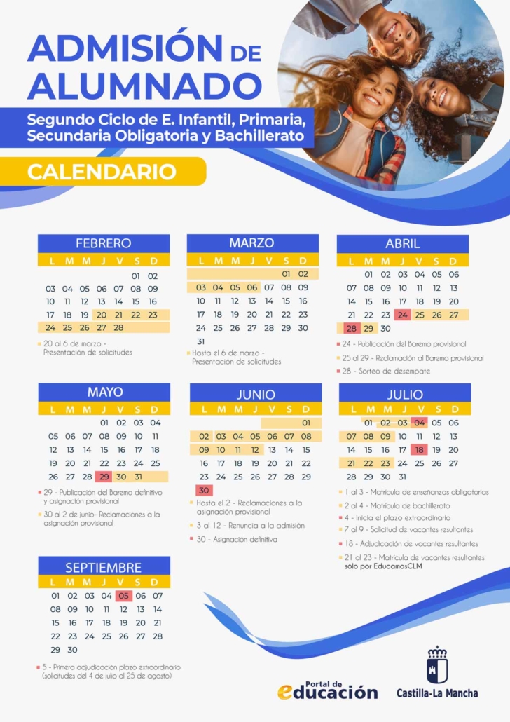 Calendario Admision Alumnos 2025